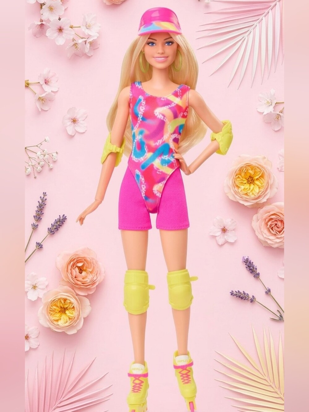 Barbie Pink & Multicolor Skate Doll with Yellow Gear - Kids Toys Barbie
